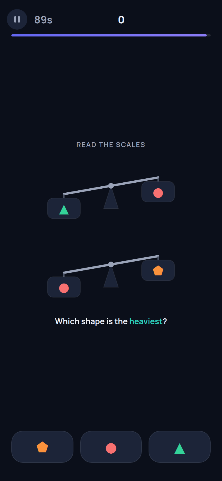 Balance Scales gameplay on iPhone