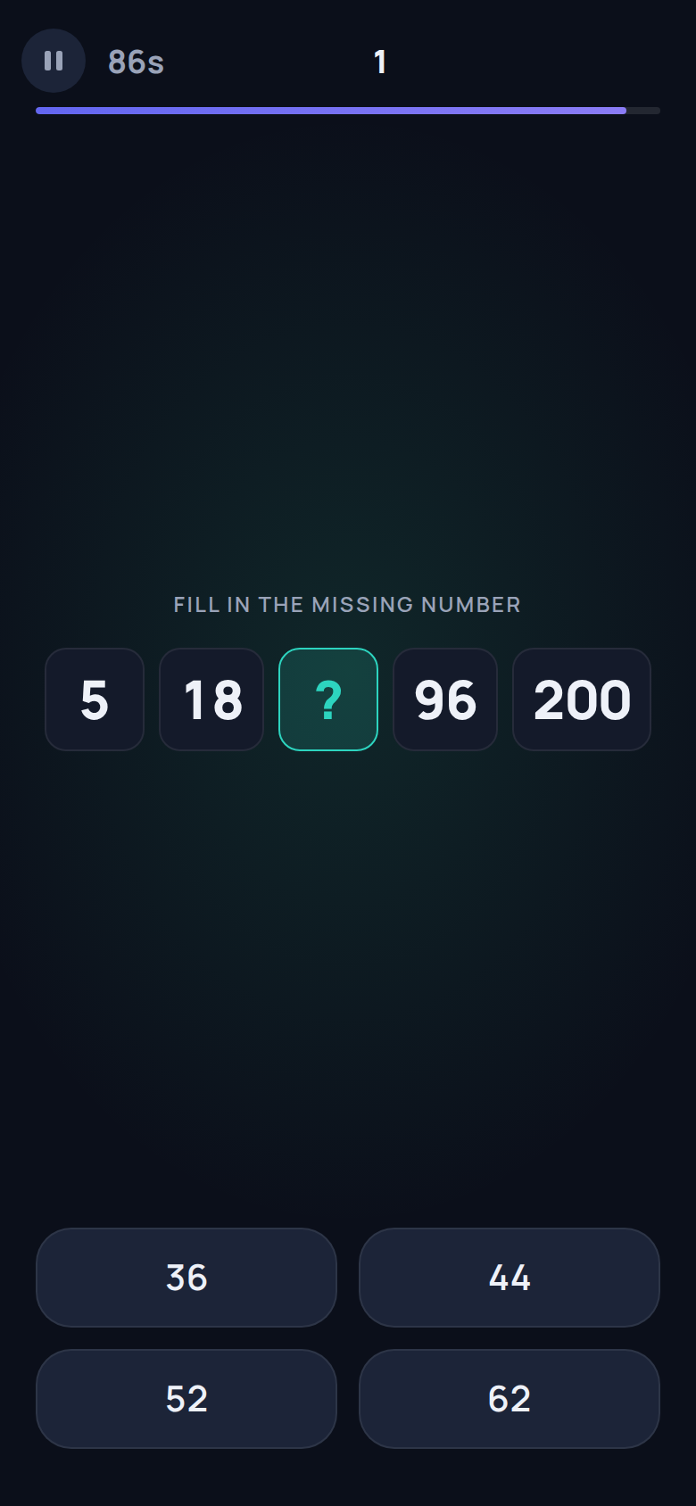 A later moment of a Next Number round