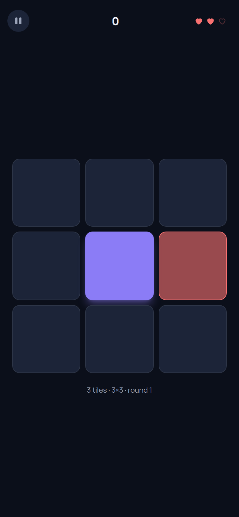 A later moment of a Tile Recall round